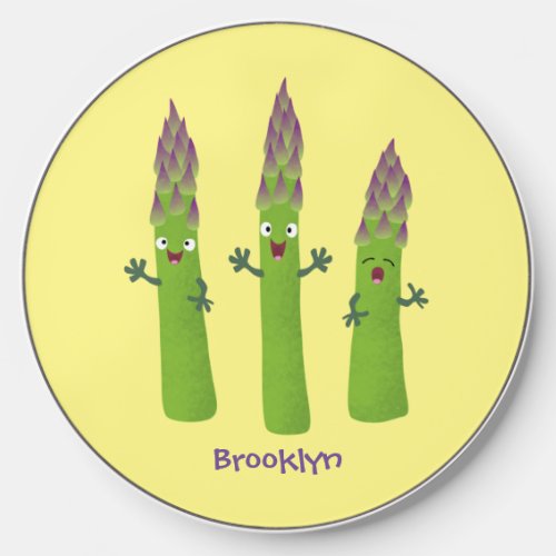 Cute asparagus singing vegetable trio cartoon wireless charger 