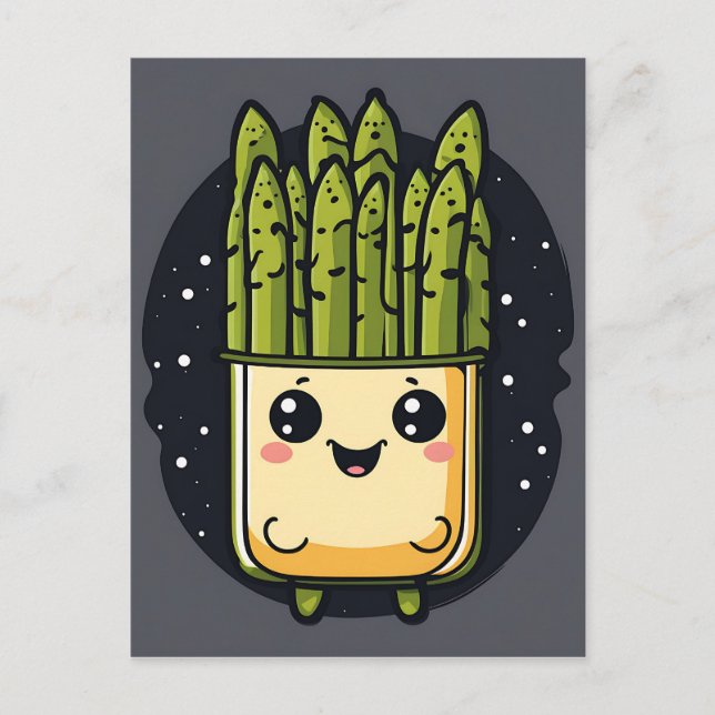 Cute Asparagus Veggie Postcard (Front)