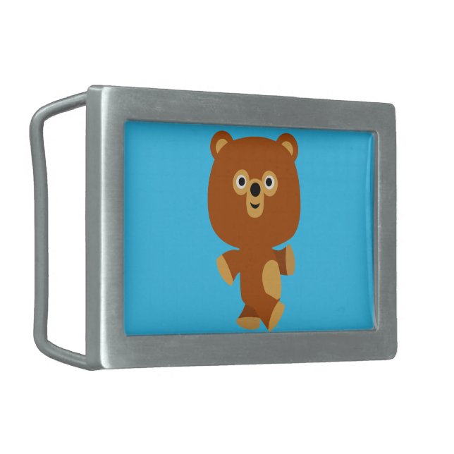 Cute Assertive Cartoon Bear Belt Buckle (Front Left)