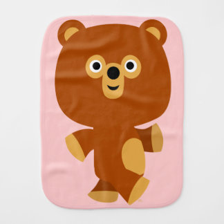 Cute Assertive Cartoon Bear Burp Cloth