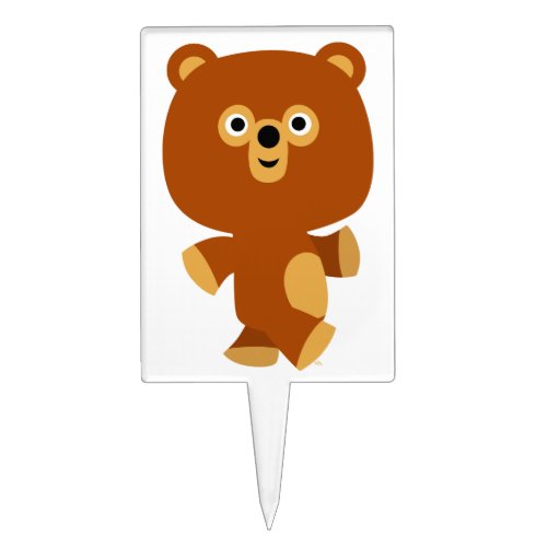 Cute Assertive Cartoon Bear Cake Pick