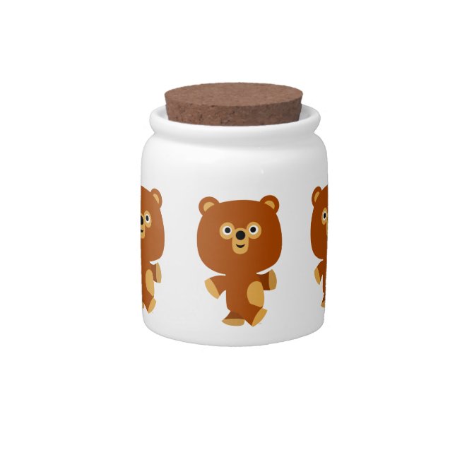 Cute Assertive Cartoon Bear Candy Jar (Front)