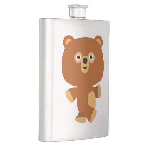 Cute Assertive Cartoon Bear Classic Flask