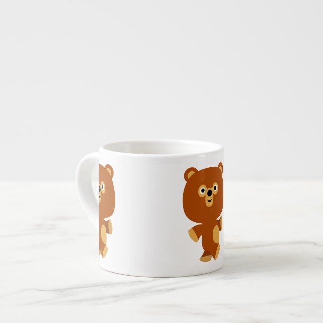 Cute Assertive Cartoon Bear Espresso Mug (Front Left)