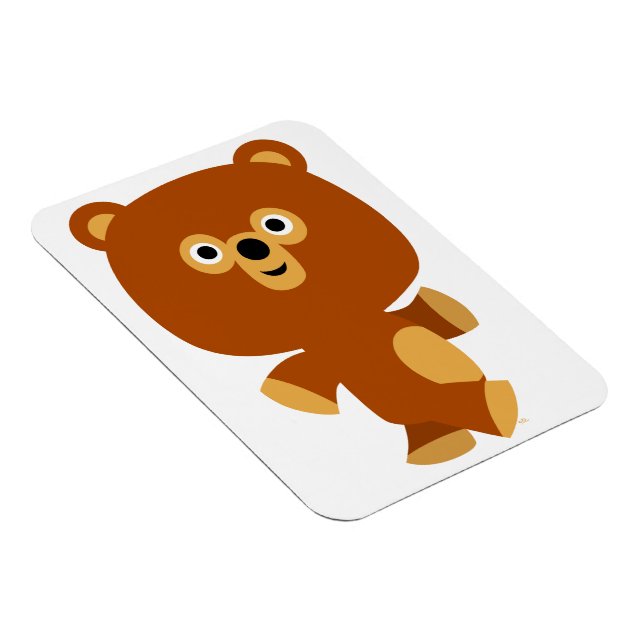 Cute Assertive Cartoon Bear Flexible Magnet (Right Side)