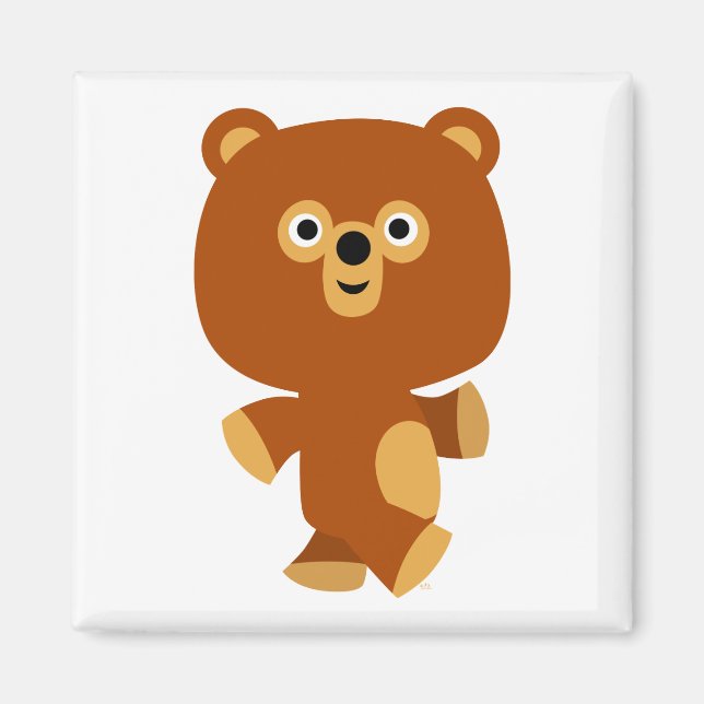 Cute Assertive Cartoon Bear Magnet (Front)