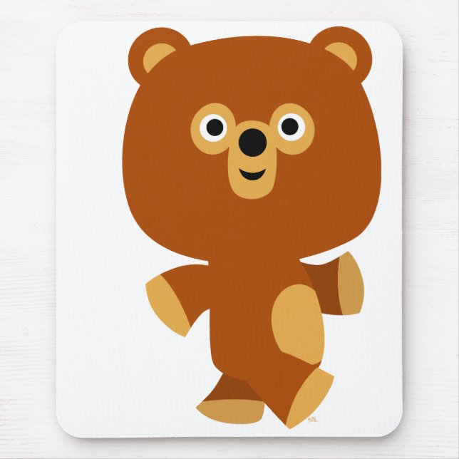 Cute Assertive Cartoon Bear Mousepad (Front)