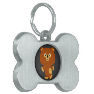 Cute Assertive Cartoon Bear Pet Tag