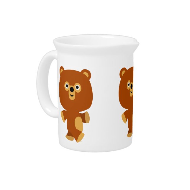 Cute Assertive Cartoon Bear Pitcher (Left)