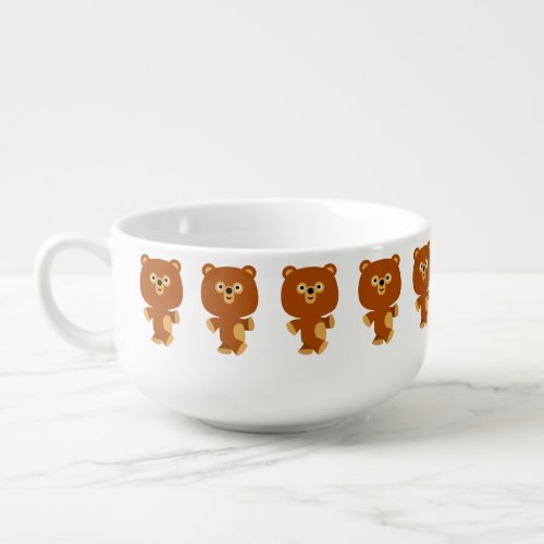 Cute Assertive Cartoon Bear Soup Mug
