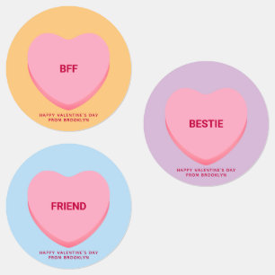 Cute assorted friendship conversation hearts labels