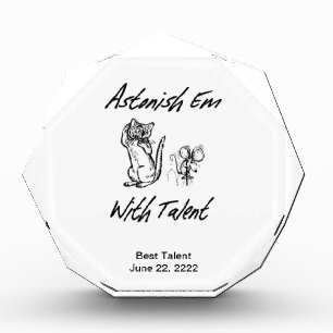 Cute Astonished Em with Talent Trophy Award