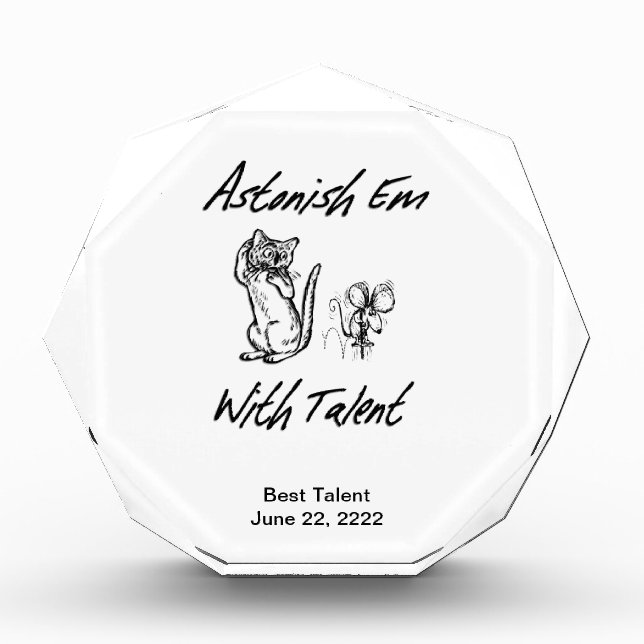 Cute Astonished Em with Talent Trophy Award (Front)