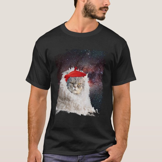 Cute Astro Space Cat In Universe Pullover Hoodie (Front)