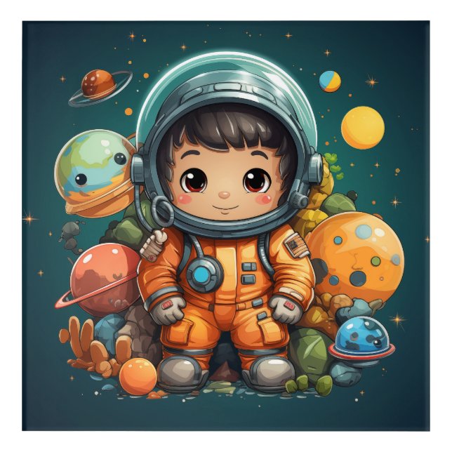 Cute astronaut acrylic art (Front)
