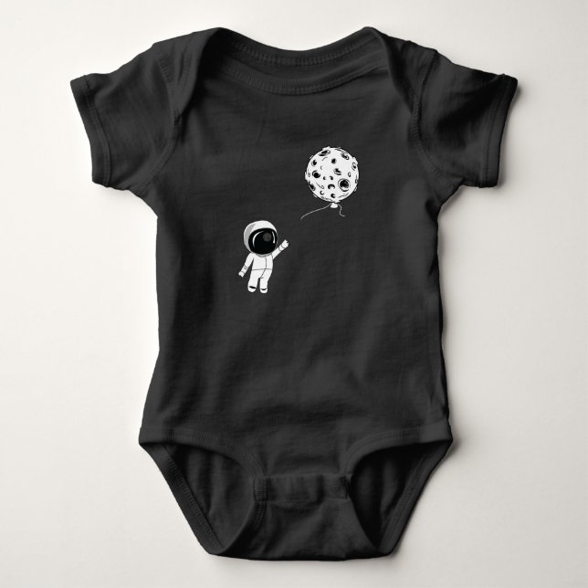 Cute astronaut and the moon baby bodysuit (Front)