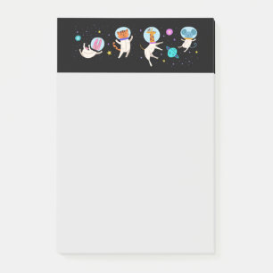 Cute Astronaut Animals Floating in Space Post-it Notes