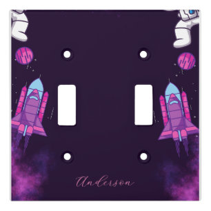 Cute Astronaut Baby Nursery Light Switch Cover