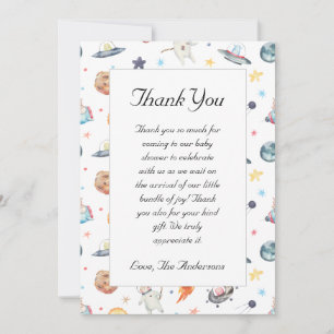 Cute Astronaut Baby Shower Thank You Card