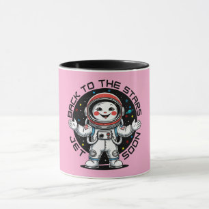 Cute astronaut back to the stars design mug