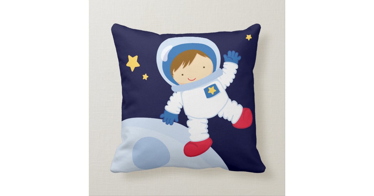 Cute Astronaut Boy Throw Pillow Zazzle.com