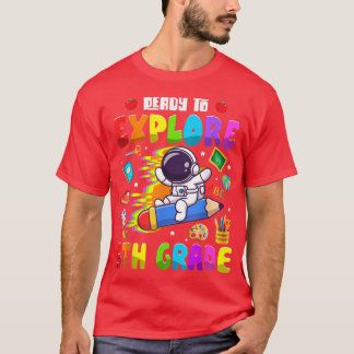 Cute Astronaut Boys Girls Ready to Explore 5th Gra T-Shirt