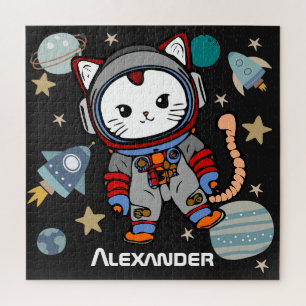 Cute astronaut cat in space jigsaw puzzle