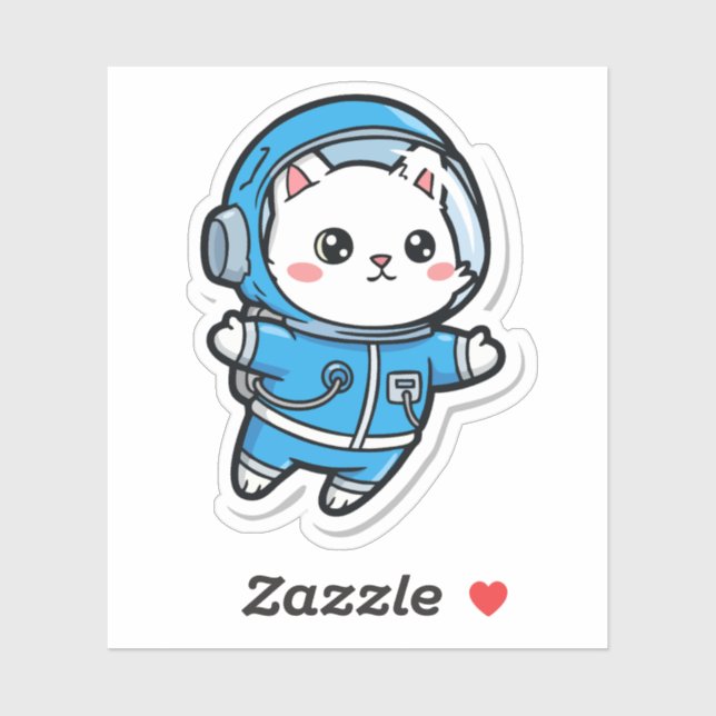 Cute Astronaut Cat Kawaii Sticker (Sheet)