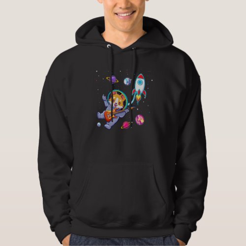 Cute Astronaut Corgi Playing Guitar Corginaut In S Hoodie