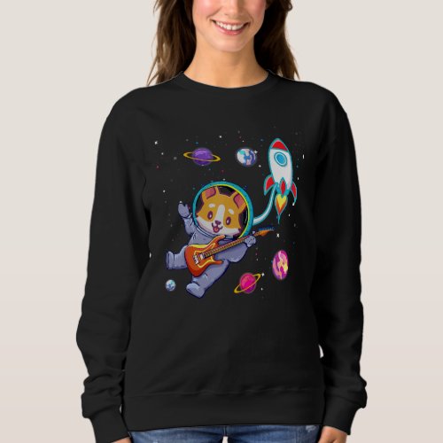 Cute Astronaut Corgi Playing Guitar Corginaut In S Sweatshirt