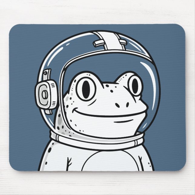 Cute Astronaut Frog Space Adventure  Mouse Pad (Front)