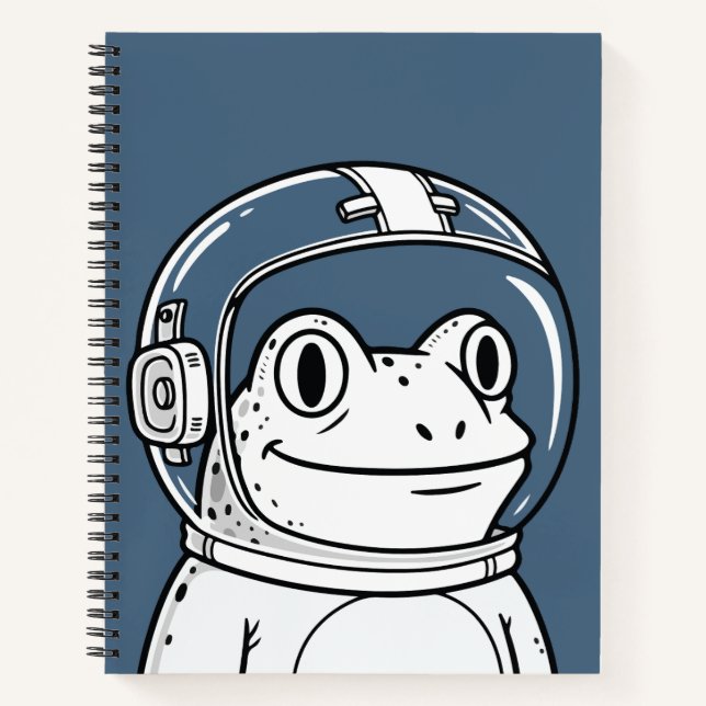 Cute Astronaut Frog Space Adventure  Notebook (Front)