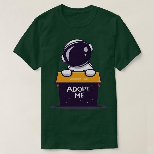 Cute Astronaut In Box T-Shirt (Design Front)