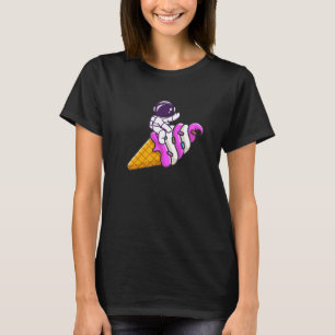 Cute Astronaut On Ice Cream Cone - Summer Vacation T-Shirt