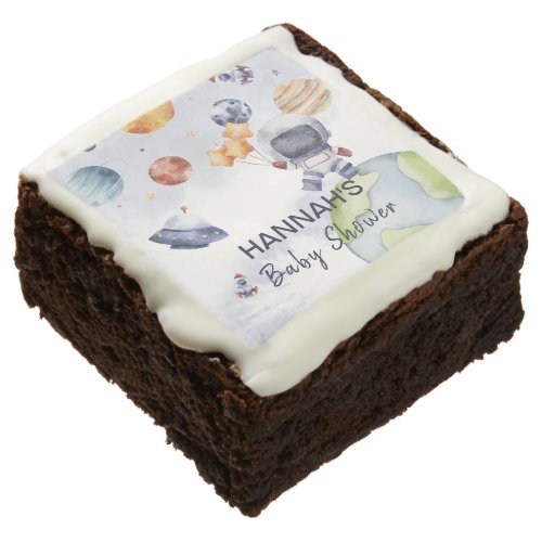 Cute Astronaut Outer Space Baby Shower  Brownie