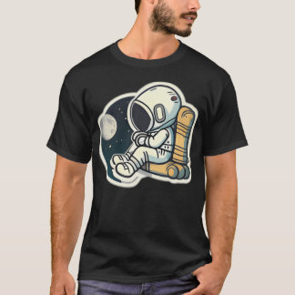 Cute Astronaut Sitting On The Moon T-Shirt