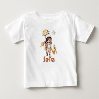 Cute astronaut Space Adventure personalized  Baby T-Shirt