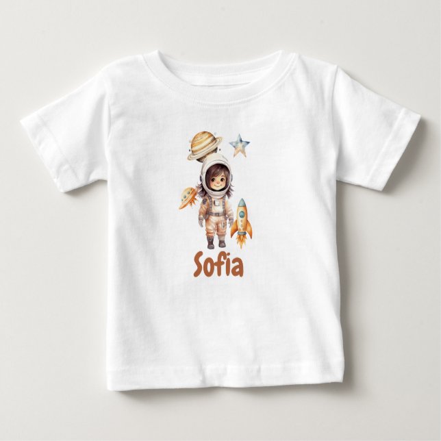 Cute astronaut Space Adventure personalized  Baby T-Shirt (Front)