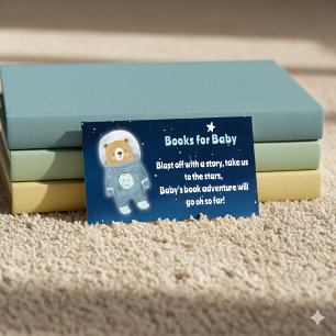 Cute astronaut Space Bear Books for Baby Request Enclosure Card