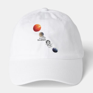 Cute Astronaut Space Cat Floating in Galaxy with P Hat