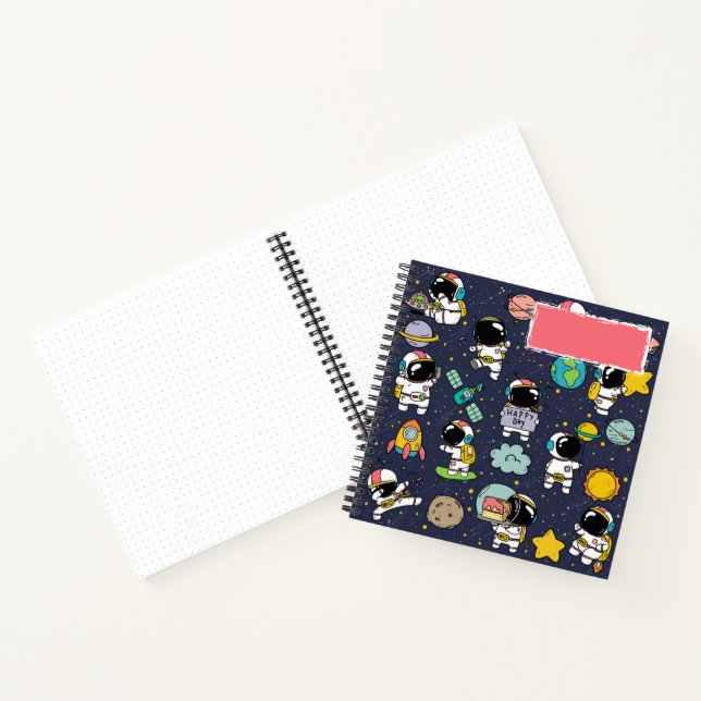 Cute Astronaut Space Notebook (Inside)