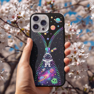 Cute Astronaut Zipper Galaxy Space Cartoon Adventu iPhone 17 Case