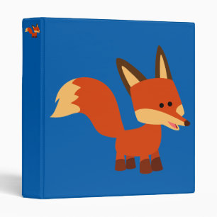 Cute Astute Cartoon Fox 3 Ring Binder