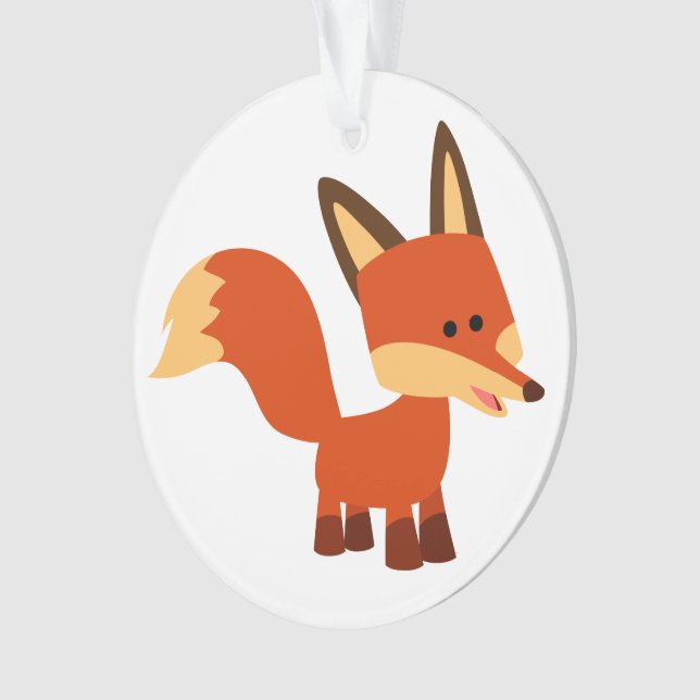Cute Astute Cartoon Fox Acrylic Ornament (Front)