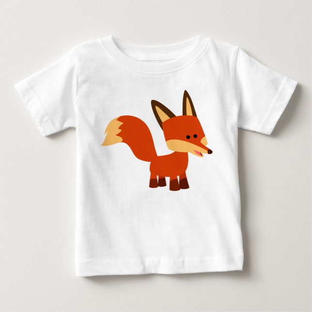 Cute Astute Cartoon Fox Baby T-Shirt (Front)