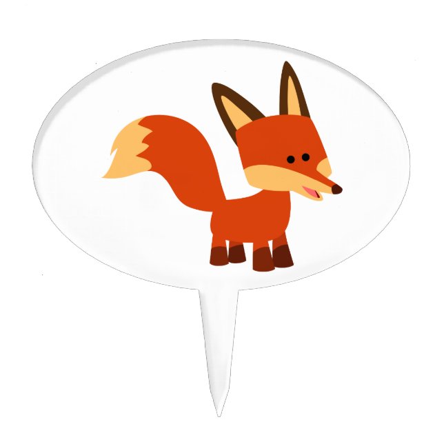 Cute Astute Cartoon Fox Cake Pick (Front)