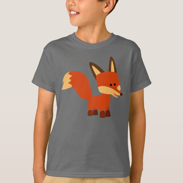 Cute Astute Cartoon Fox Children T-Shirt (Front)