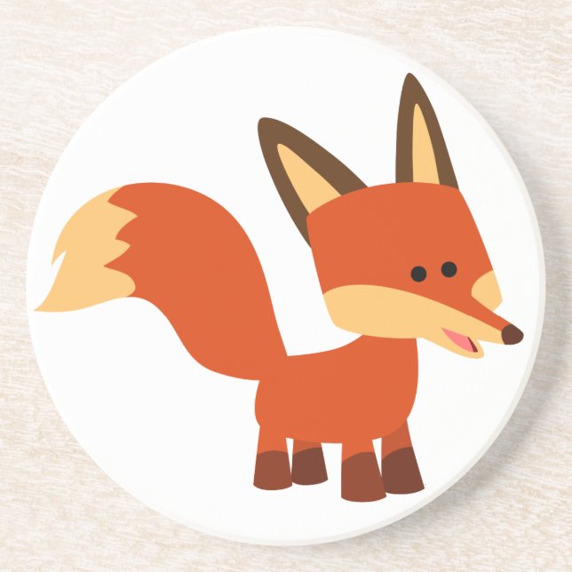 Cute Astute Cartoon Fox Coaster (Front)