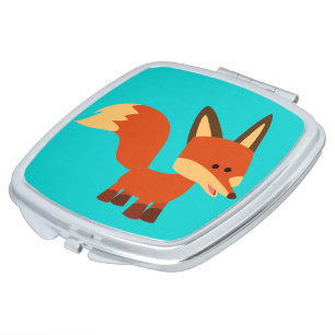 Cute Astute Cartoon Fox Compact Mirror
