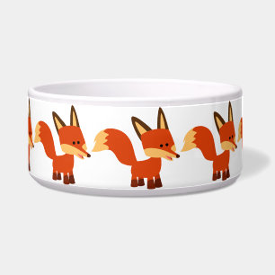 Cute Astute Cartoon Fox Dog Bowl